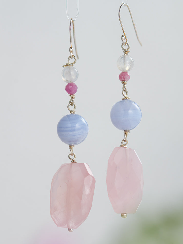 rose quartz earrings