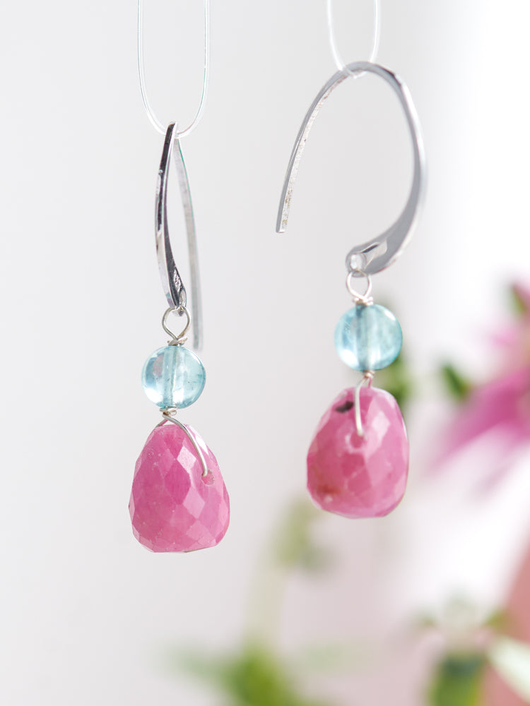 ruby& apatite earrings
