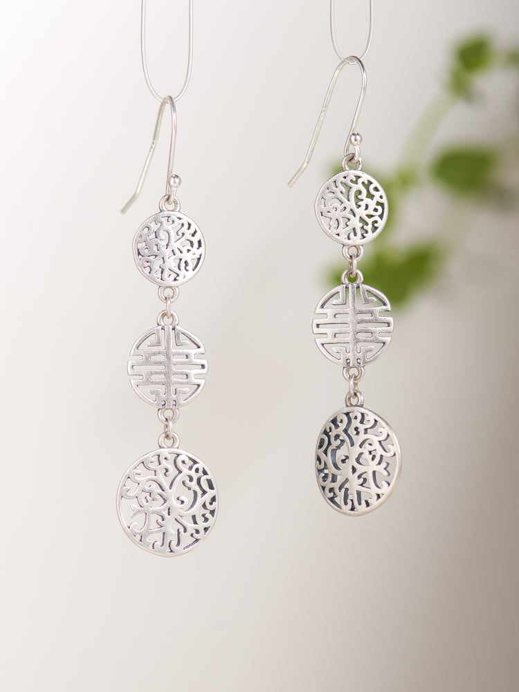 Six-petal rosette & double happiness earrings