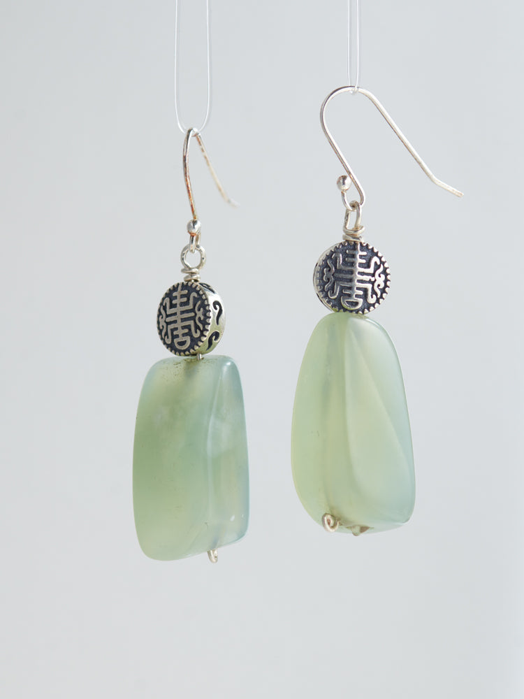 irregular jade earrings