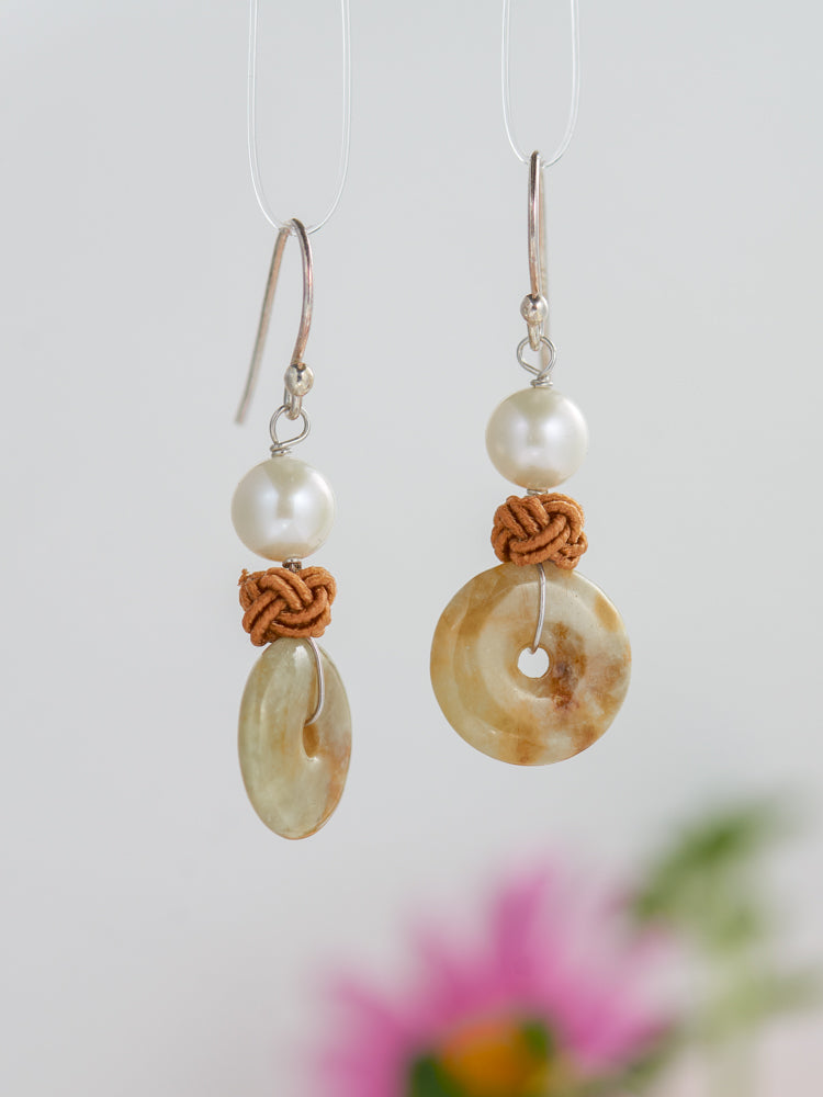jade & pearl earrings
