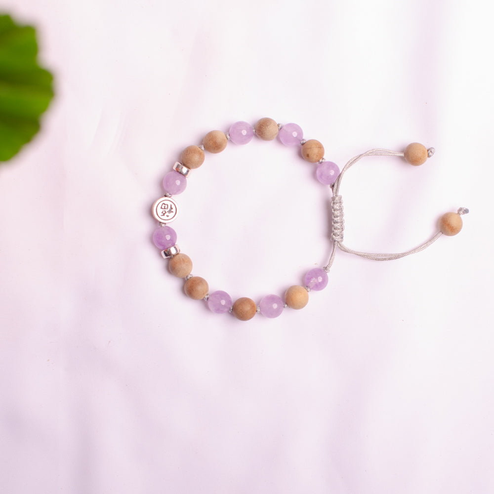 ‘fu’福 bracelet jade rose quartz amethyst Amazonite aquamarine