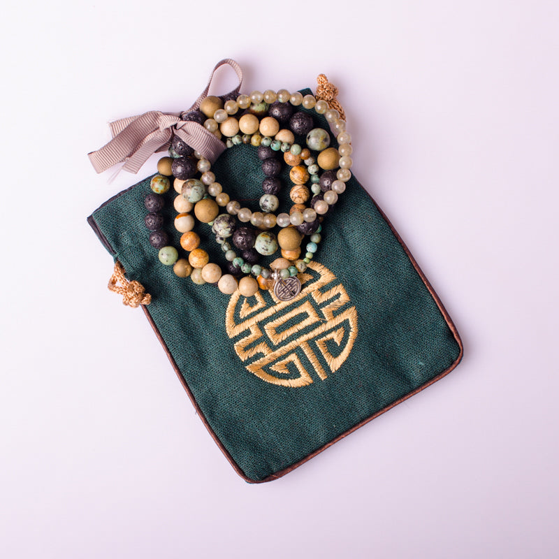 natural Sets bracelet & Double Happiness S925charms