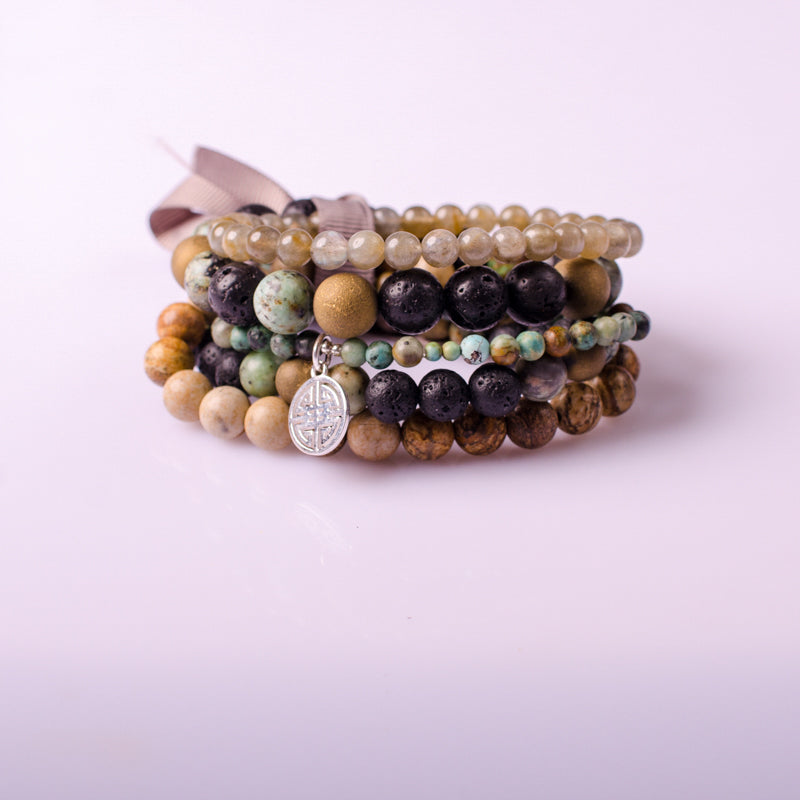 natural Sets bracelet & Double Happiness S925charms