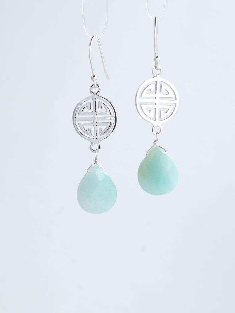 amazonite & double happiness earrings