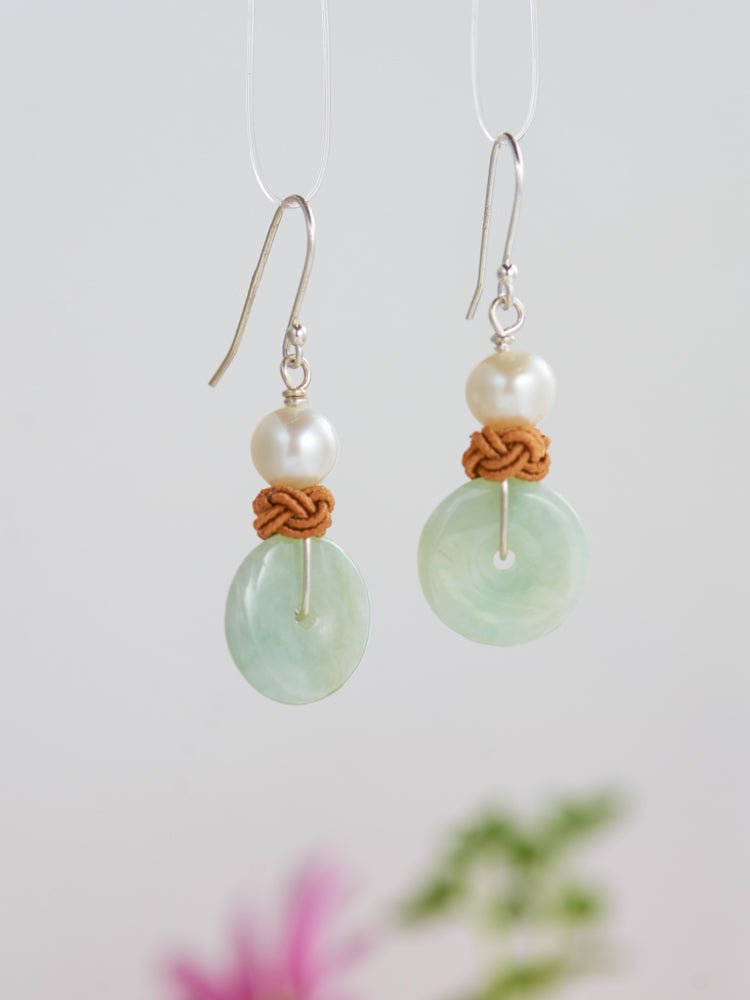 jade & pearl earrings
