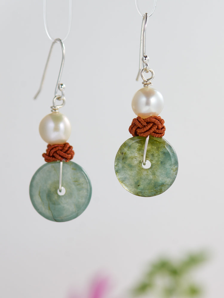 jade & pearl earrings