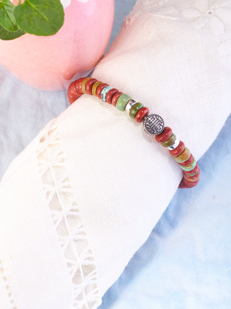 simple bracelet with" longlife " "happiness""fu"