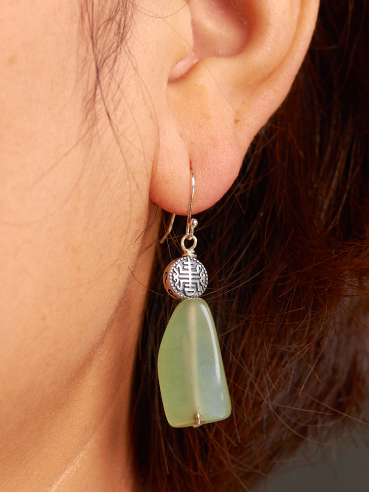 irregular jade earrings