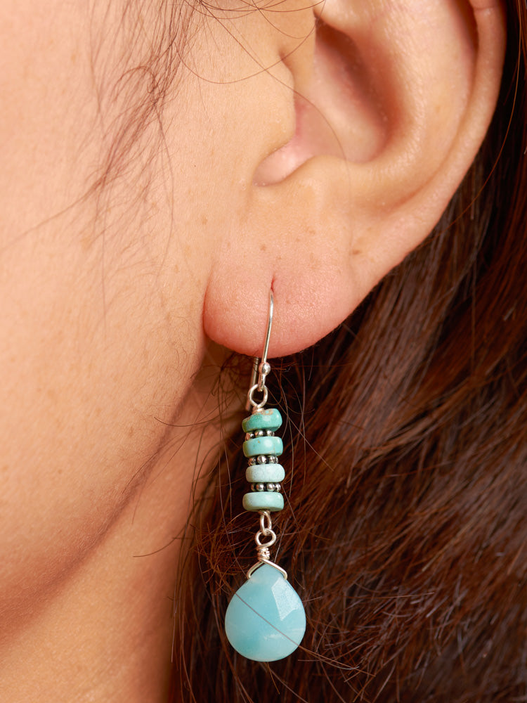 Turquoise with amazonite earrings