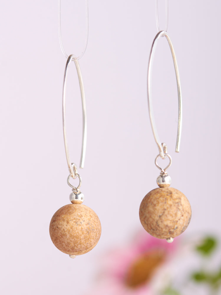 Jasper simple earrings