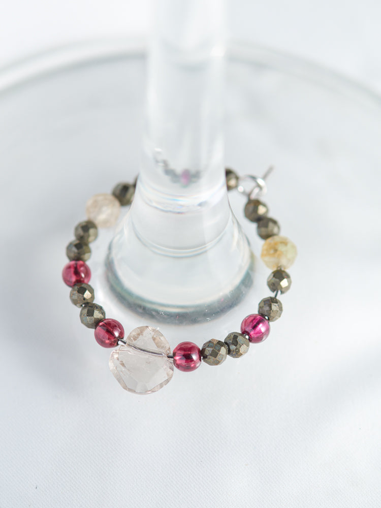 Flower wine charms