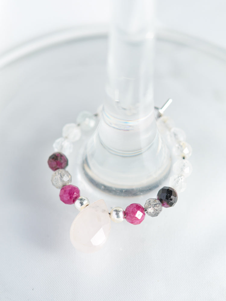 Flower wine charms