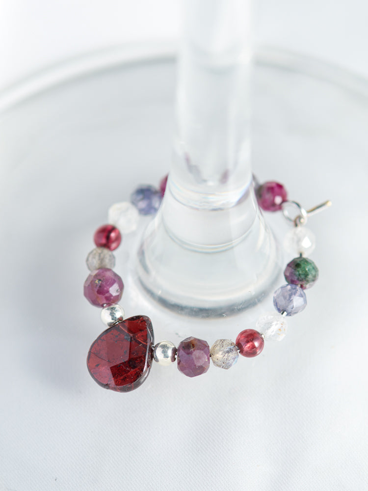 Flower wine charms