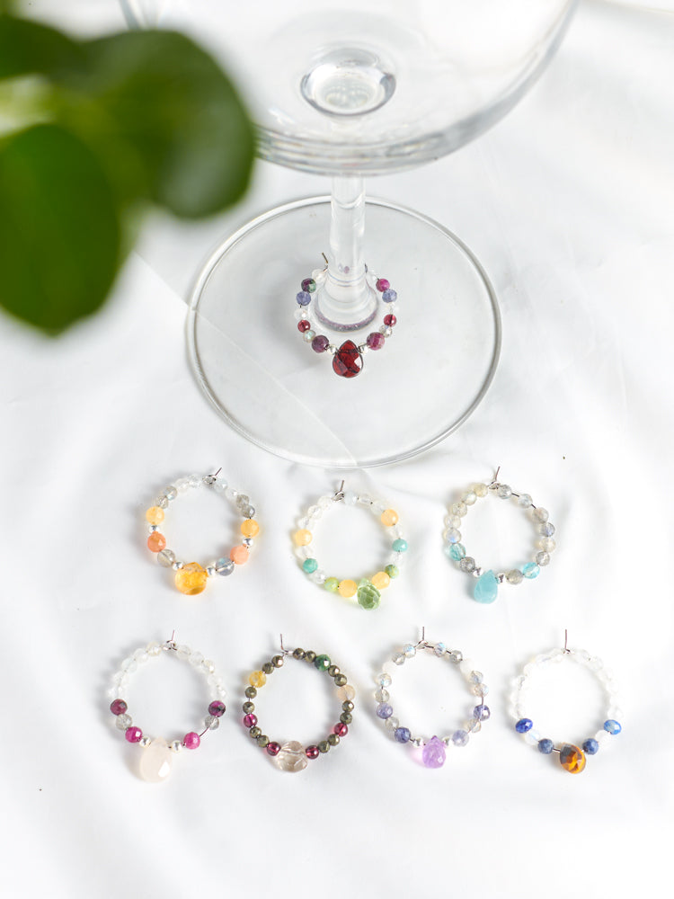 Flower wine charms