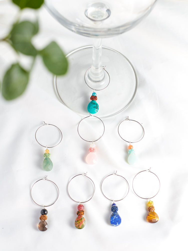 Tear drop wine charms