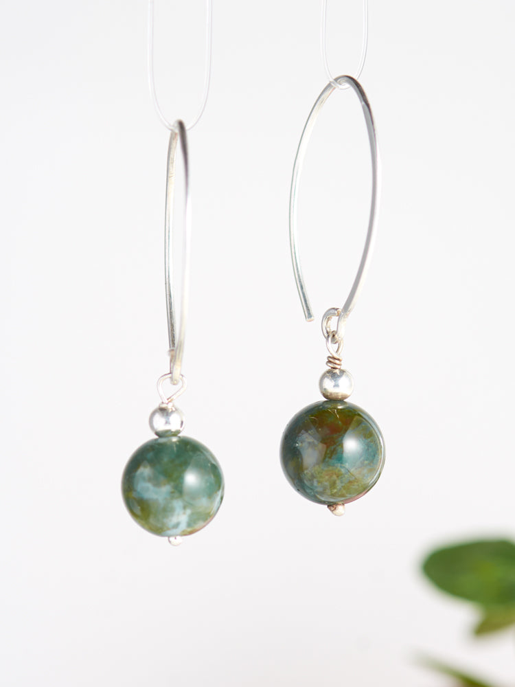 Jasper simple earrings