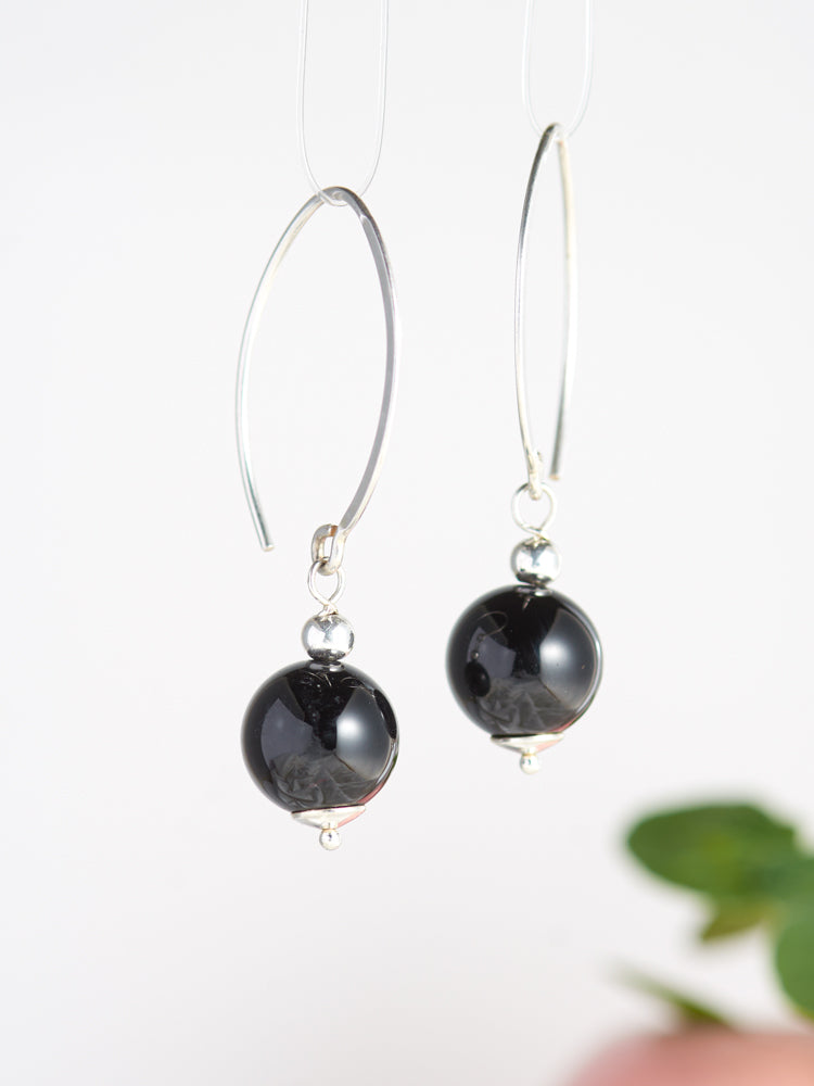 white black simple earrings