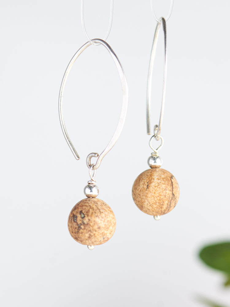 Jasper simple earrings