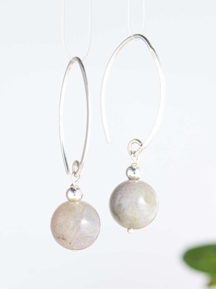 Jasper simple earrings