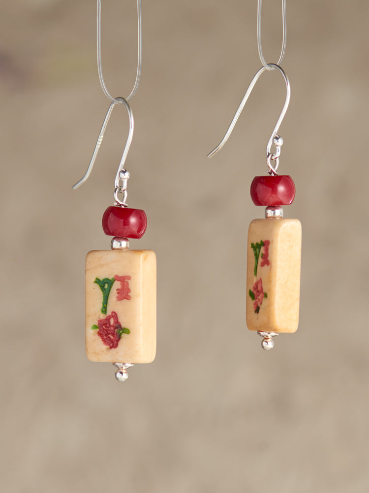 mahjong earrings