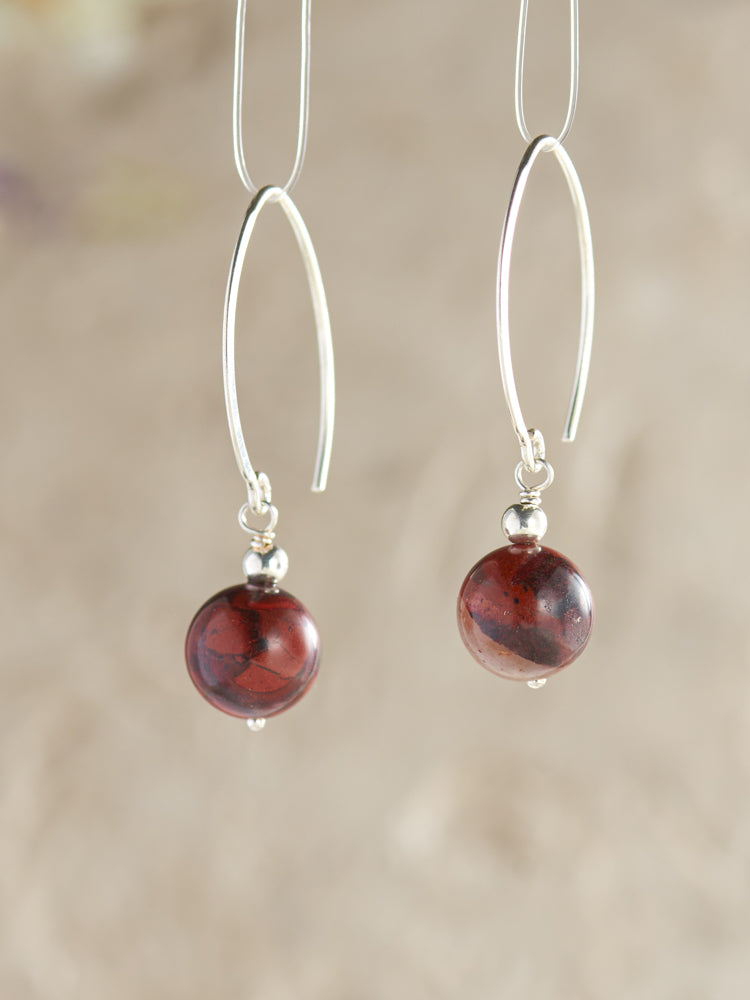 Jasper simple earrings