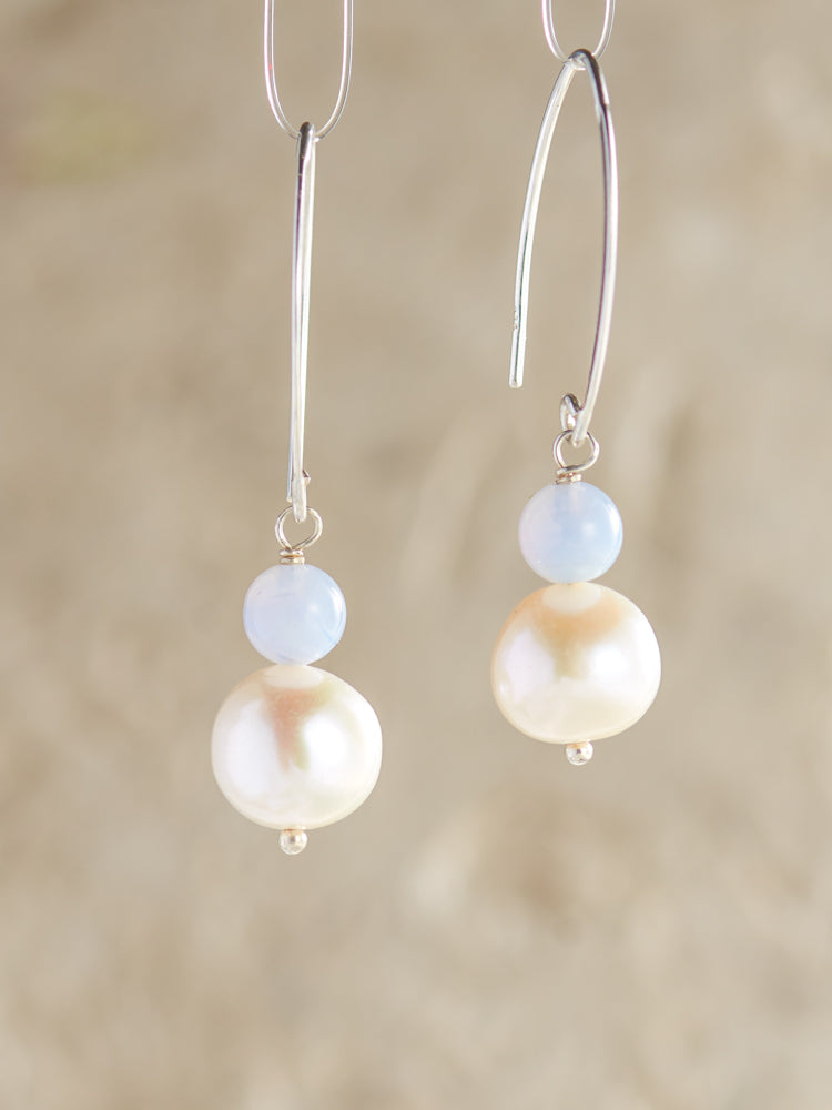 pearl &gems earrings