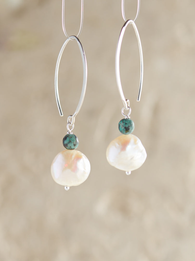 pearl &gems earrings