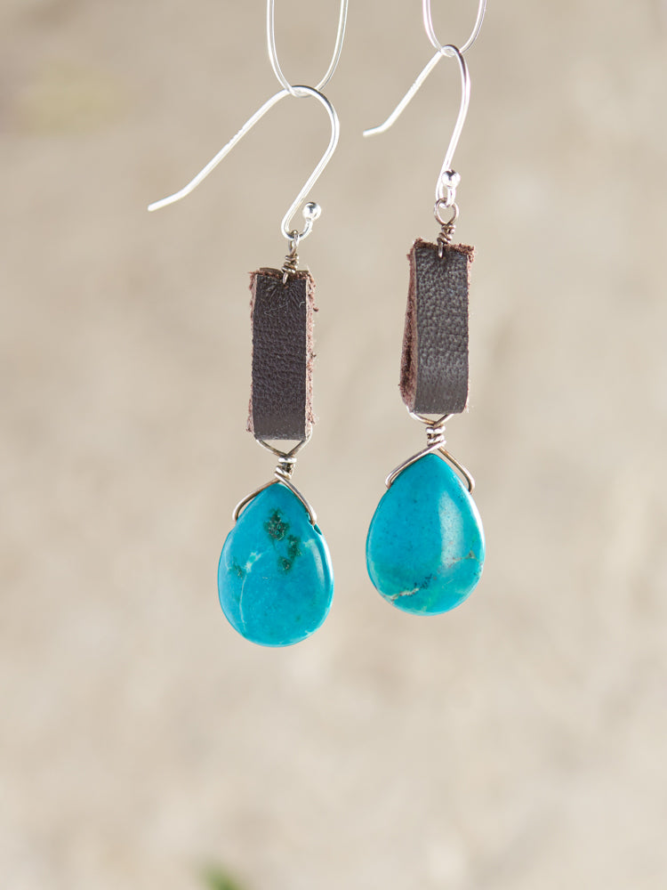 leather & turquoise earrings