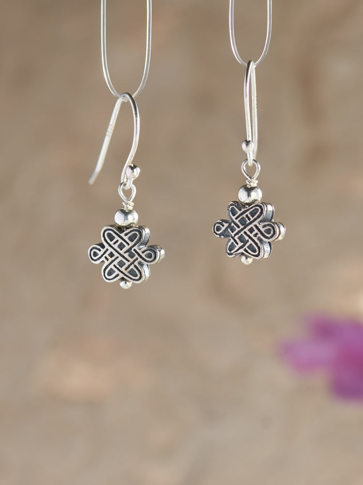 S925 double happiness Knots earrings