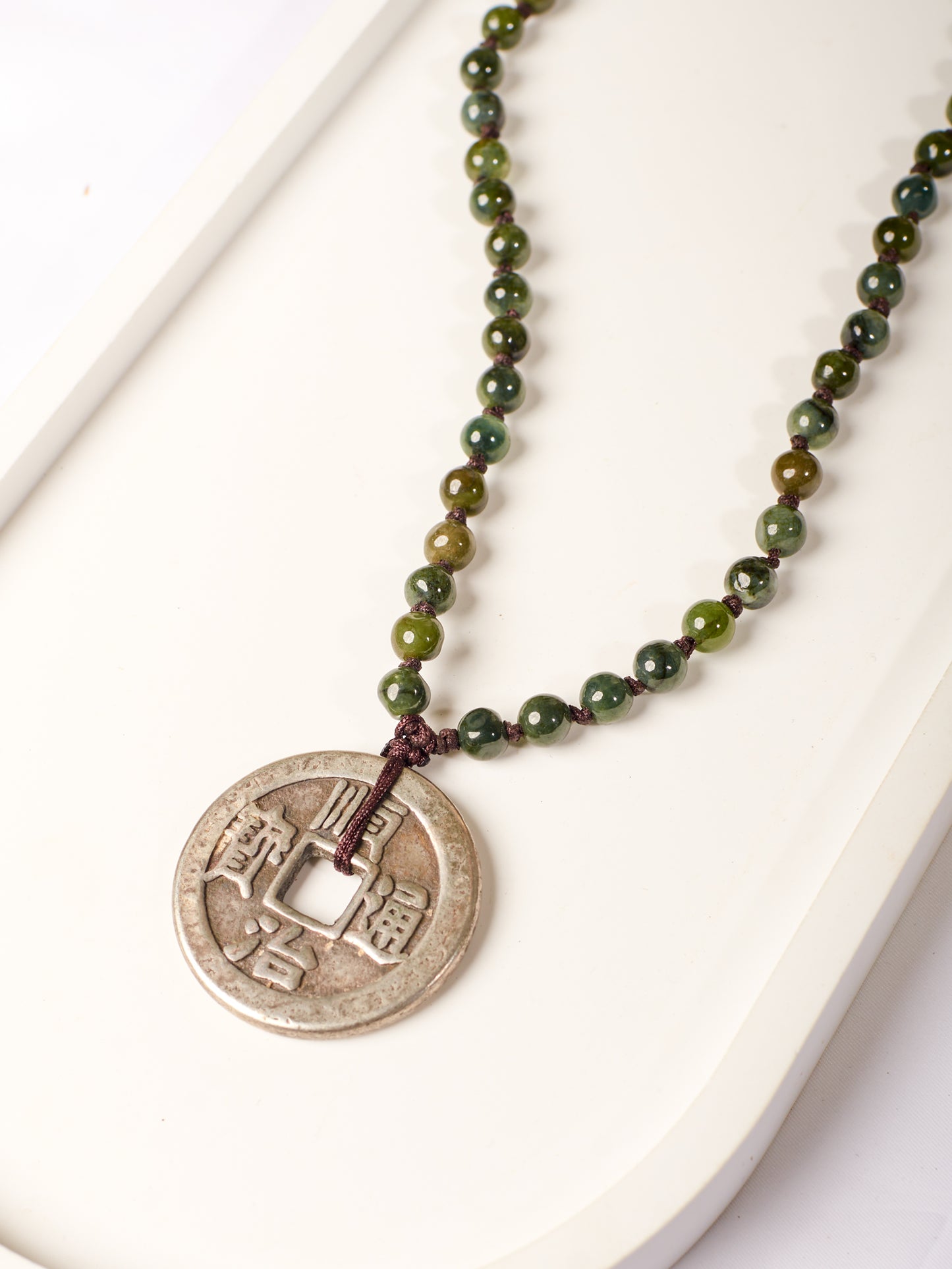 "Coin" &jade necklace