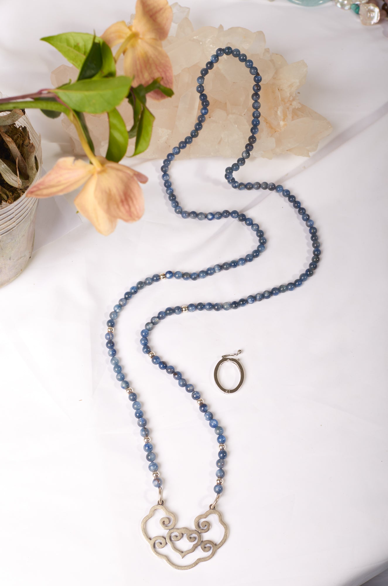 lucky clouds & agate chinese style long necklace 的副本