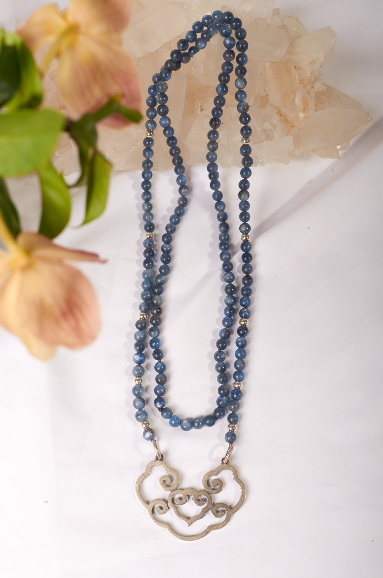 lucky clouds & agate chinese style long necklace 的副本