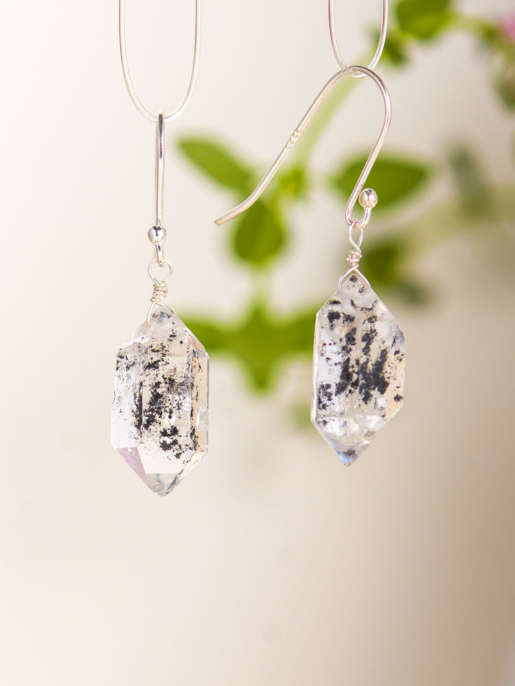 Herkimer diamond quartz earrings