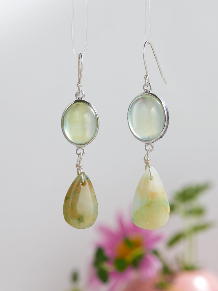 jade& prehnite earring