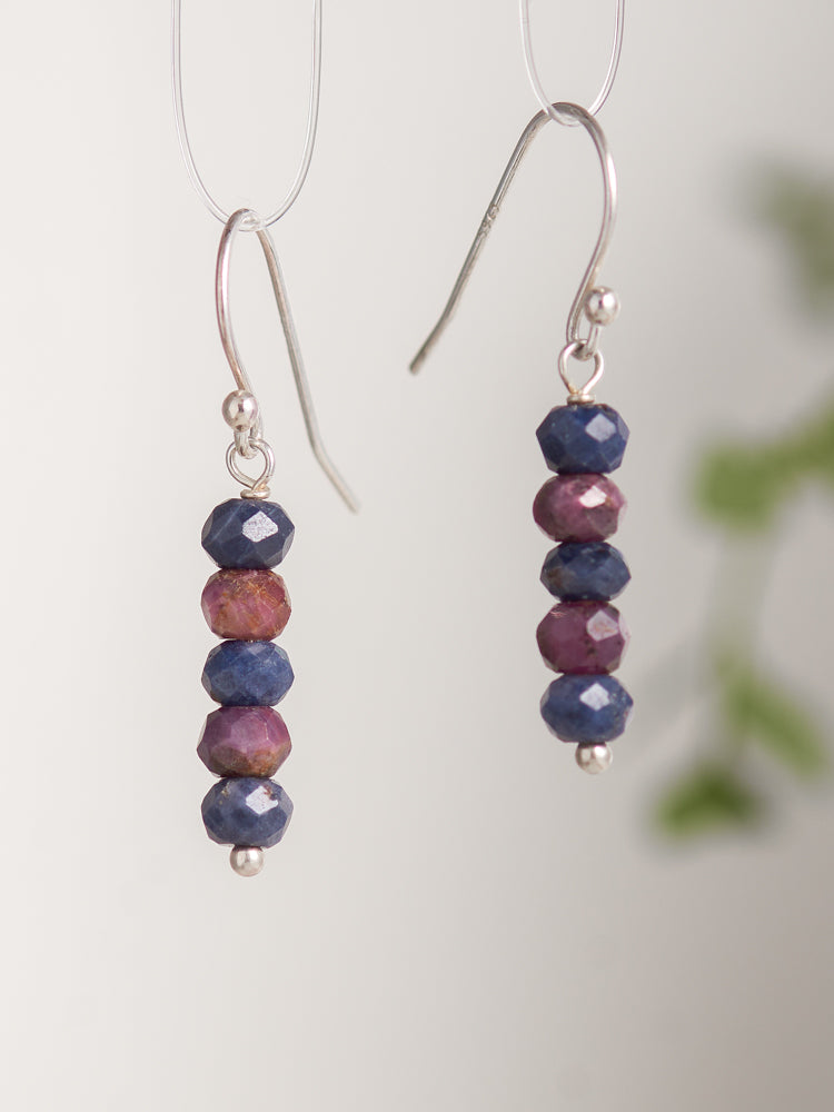 ruby &sapphire earrings