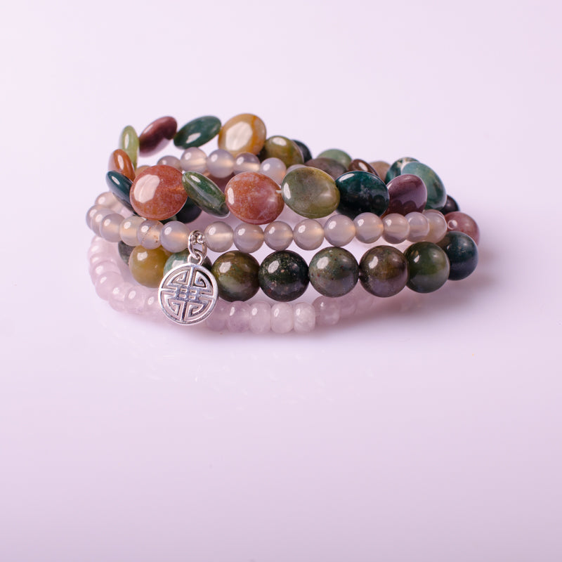 moss Sets bracelet & Double Happiness S925charms