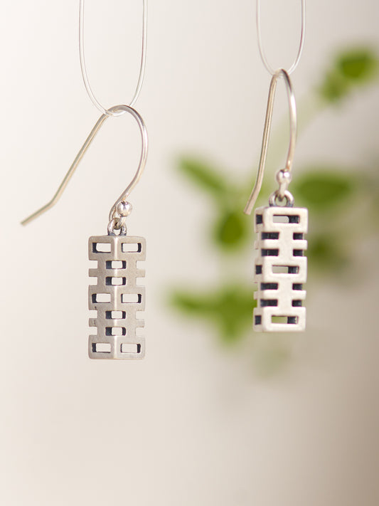 S925 double happiness earrings