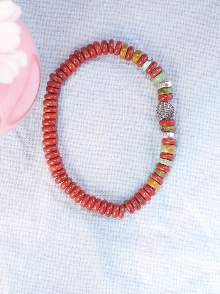 simple bracelet with" longlife " "happiness""fu"