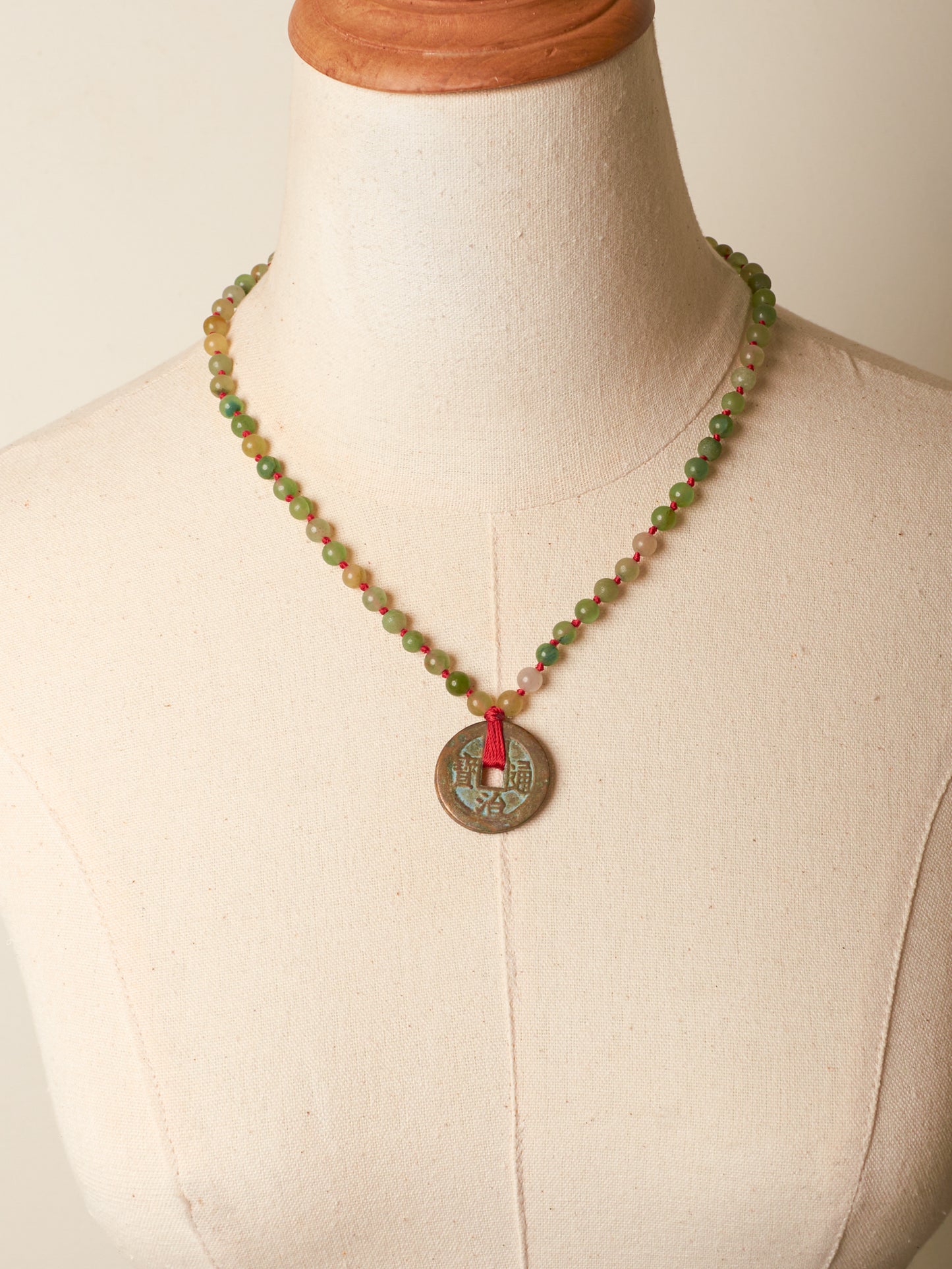 "Coin"&jade necklace