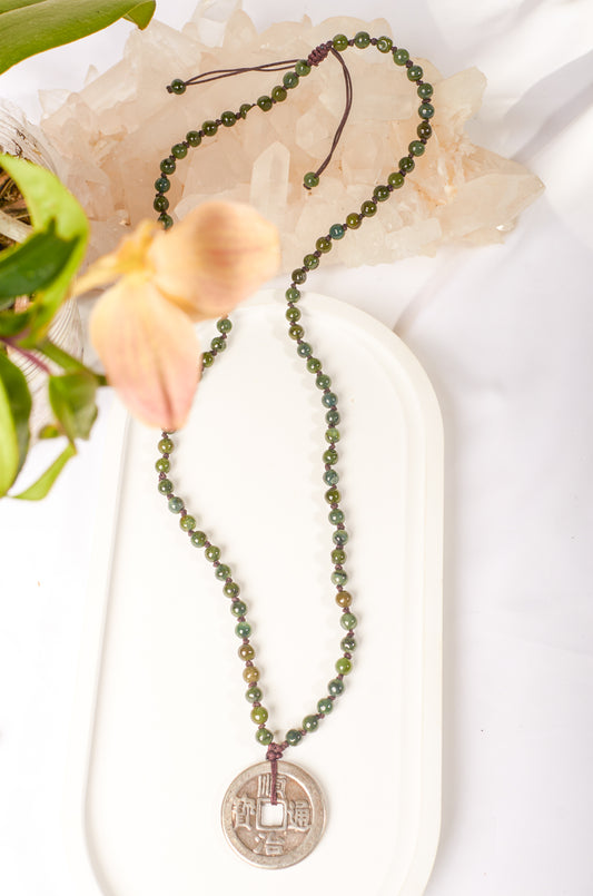 "Coin" &jade necklace