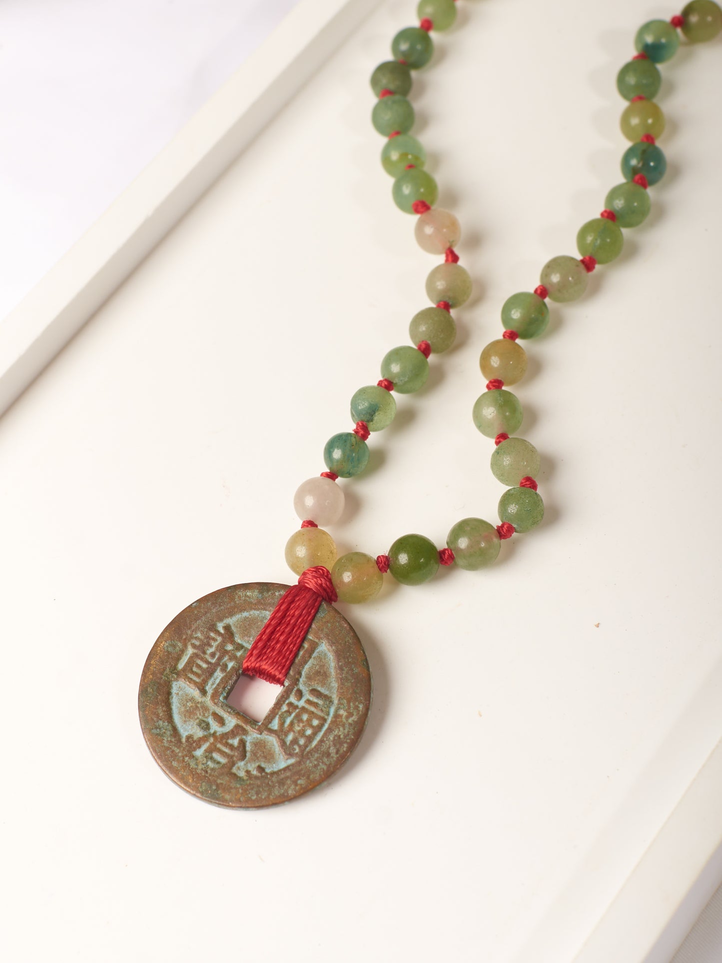 "Coin"&jade necklace