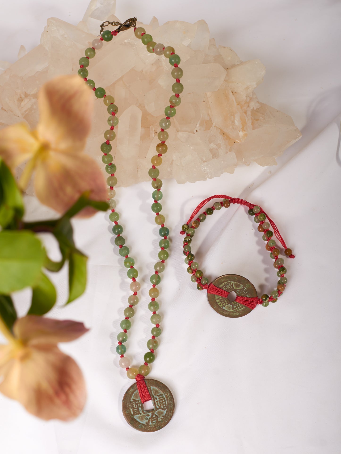 "Coin"&jade necklace