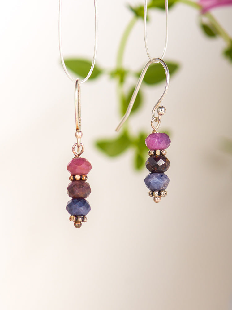 ruby &sapphire earrings
